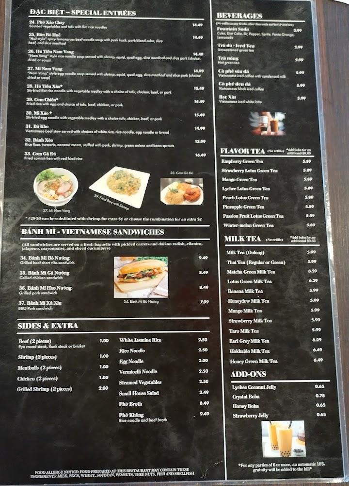 Phở House Restaurant Menu image 1